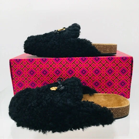 Tory Burch Charm Mammouth Mule Shearling / Nappa Leather Women’s Size 6.5 M